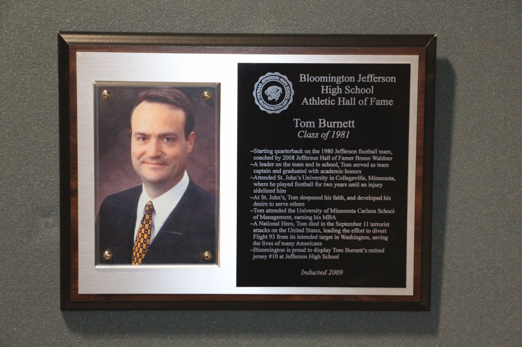 bloomington tom burnett plaque